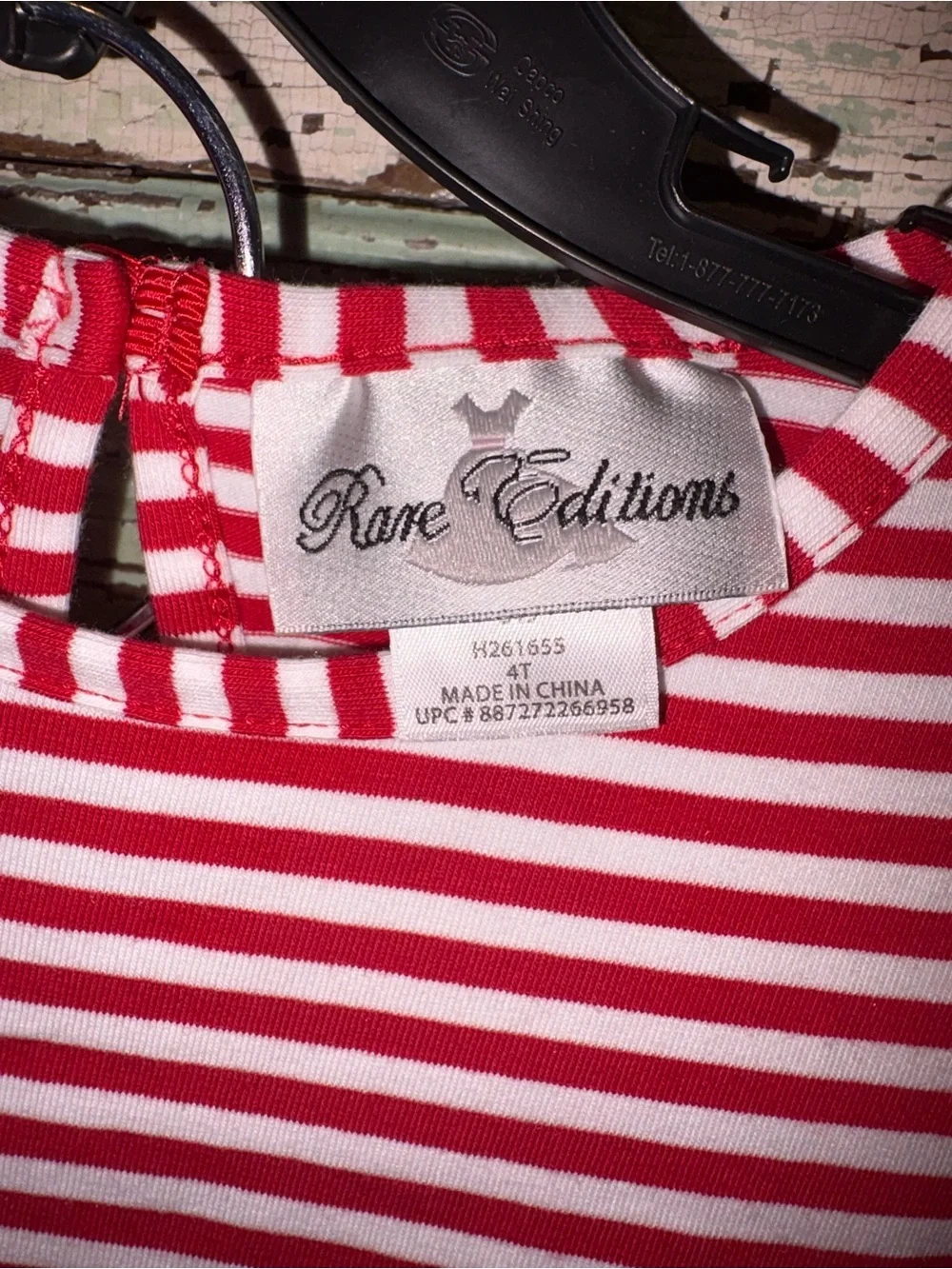 Rare Editions Red and White Striped Dress